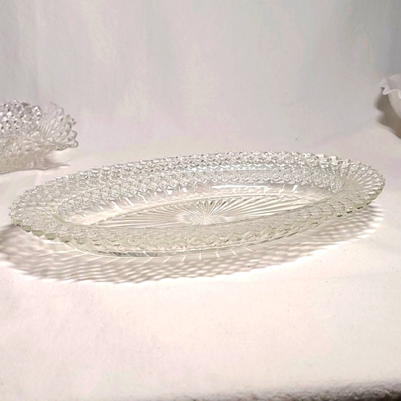 Vintage Indiana Glass diamond point pattern dish